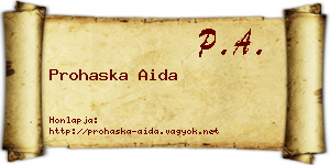 Prohaska Aida névjegykártya